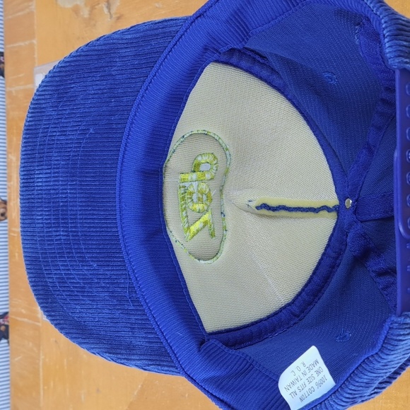 Vintage Zep stitched logo royal blue corduroy foam front panel snapback hat cap - Picture 7 of 8
